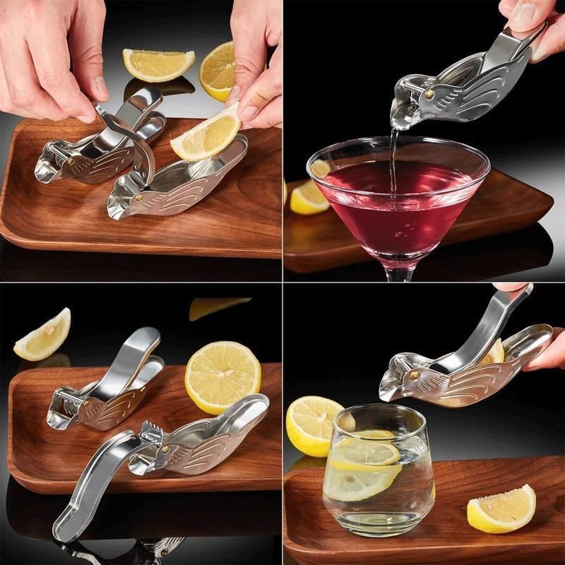 1pc Silver Manual Lemon Juicer,Exquisite Bird Stainless Steel Manual Lemon