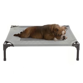 Elevated Dog Bed - 30x24-Inch Portable Pet Bed with Non-Slip Feet - Indoor/Outdoor Dog Bed or Puppy Cot for Pets up to 50lbs by PETMAKER (Gray)