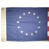 "Flags & Signs" 3x5 Embroidered Sewn Betsy Ross Tea Stained
