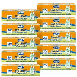 Set of 10 Swirl® organic waste foil bags 20 litres with carry handle