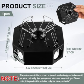 Qualirey 2 Pack Reusable Mouse Trap 4 in 1 Multi Catch Mice Traps for Indoor and Outdoors, Rat Bait Station Multiple Mousetrap Box Hole Size 1.06 Inch Only Catch Small Mice, Child and Pet Safe, Black