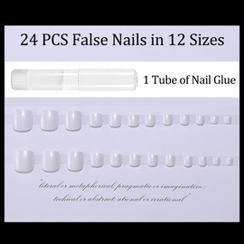 Short False Toenails with Glue - 24PCS White Shimmer Aurora Press on Toenails - Square Stick on Toenails - Acrylic Fake Toe Nails Extension for Women DIY Manicure Nail Art at Home