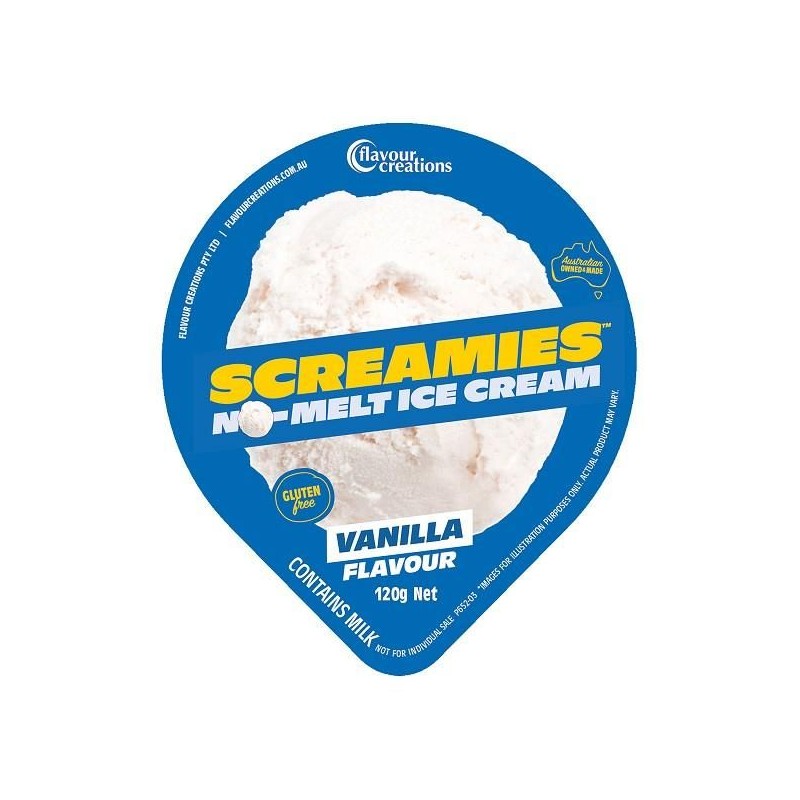 SCREAMIES No Melt Ice Cream Vanilla 120g 2PK