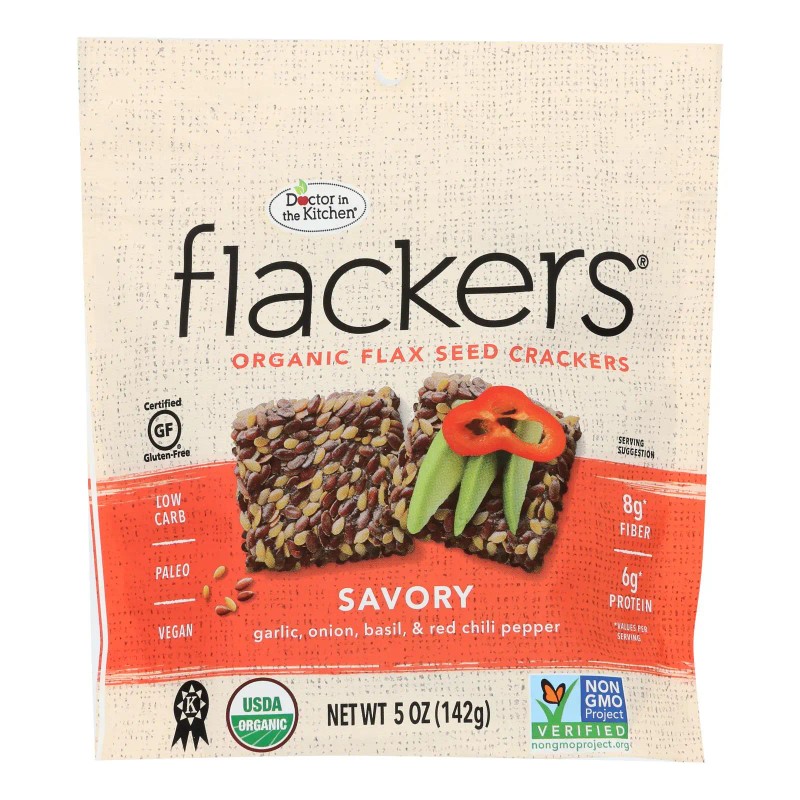 UD_Doctor in the Kitchen-Organic Flax Seed Crackers-Savory-Case of 6-5 Oz
