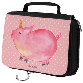 PARENT-NEW Mr. & Mrs. Panda Unicorn Toiletry Bag Pig Horn, red, Hand drawn