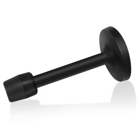 Door Stopper 6 Inch Long Door Stop Black Wall Mount Door Stopper Solid Rigid, No Odor Rubber Tip, Mute, Heavy Duty Rubber Nickel Doorstop, Brushed Satin Door Holder
