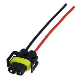 L & P Car Design H8/H11 Lamp Holder PGJ19-1/2 with Cable for Bulbs Bulbs Black/Red 10-12 cm 6-24 V up to 60 W Suitable for Car, Truck, Motorcycle, etc.