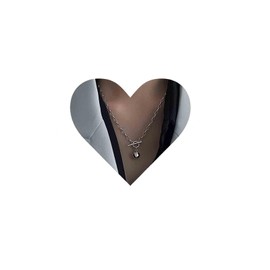 Allereya Geometric Silver Ball Pendant Necklace Short Paper Clip Necklace Punk Oval Link Chain Necklace Geometric Rectangle Chain Necklace Toggle Necklace Jewelry for Women and Girls (Silver)