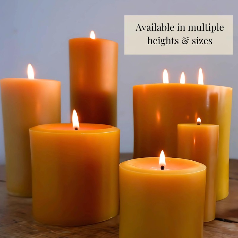 Candlestock 100% USA Beeswax Pillar Candle – Handmade in Woodstock,