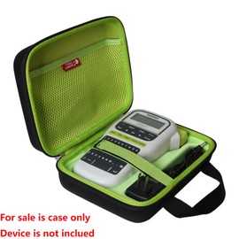 Hermitshell Hard EVA Travel Case for Brother P-Touch PTH110BP /PTH110 / PTH111 Easy Portable Label Maker (Black+Inner Green)