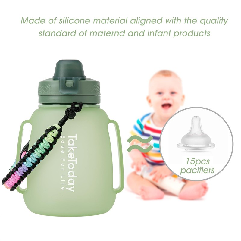 TakeToday 40 OZ Motivational Water Bottle with Straw and Paracord