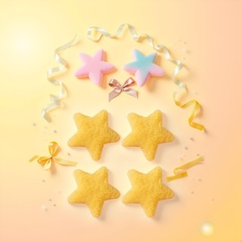 4 Pcs Yellow Star Hairpins Solid Color Fluffy Fuzzy Soft Anti-slip Hair Decor Portable Sweet Style Pentagram Bangs Clips Hair Styling Clips and Barrettes