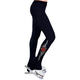 NY2 SPORTSWEAR Figure Skating Practice Pants with Rhinestones R87 - Child Sizes- (Child Extra Extra Small) Black