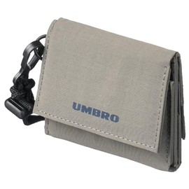 Umbro Men's and Women's Trifold Wallet with Neck Strap, Lightweight Nylon, Compact Wallet, Mini Wallet with Coin Pocket, GRAY