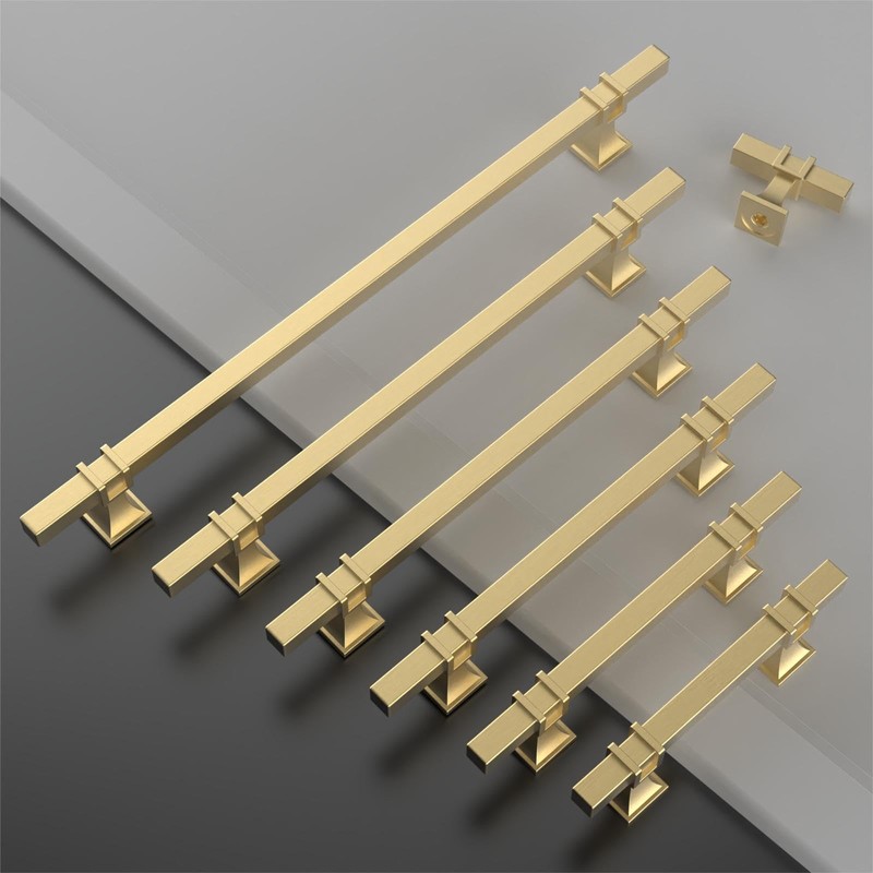 9BUILD 10 Pack 6.3 Inch Cabinet Pulls - Brushed Gold