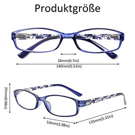 COJWIS 6 pack Lesebrille Blaulichtfilter Brille für Damen und Herren Federscharnier Lesehilfe Blendfreie UV Brille (6 Farbe Mischen-1, 3.00)