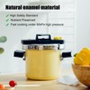 QINGHOU 2.6Quart Natural enamel double lid mini pressure cooker, One-handed
