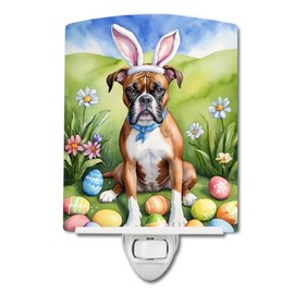 Caroline's Treasures Boxer Easter Egg Hunt Ceramic Night Light Compact, UL-Certified, Ideal for Bedroom, Bathroom, Nursery, Hallway, Kitchen, 6x4x3, Multicolor