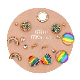 Earring Set for Women Multipack - Girl's Stud Earrings Cute Assorted Multi Pairs Gift for Mothers Day Valentines Jewelry (8 Pairs - Rainbow)