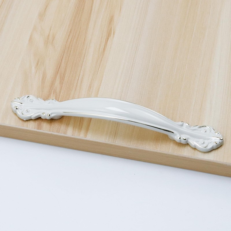 Pastlla 2 Pcs Ivory White Cabinet Handle Pulls, Euro Vintage