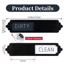 Dishwasher Magnet Clean Dirty Sign, Easy-Read Slider with Large Bold Font, Modern Minimalist Design & Durable Indicator for Kitchen Accessories