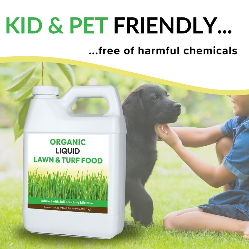 Organic Liquid Lawn & Turf Food - Quickly Rejuvenates Lawn