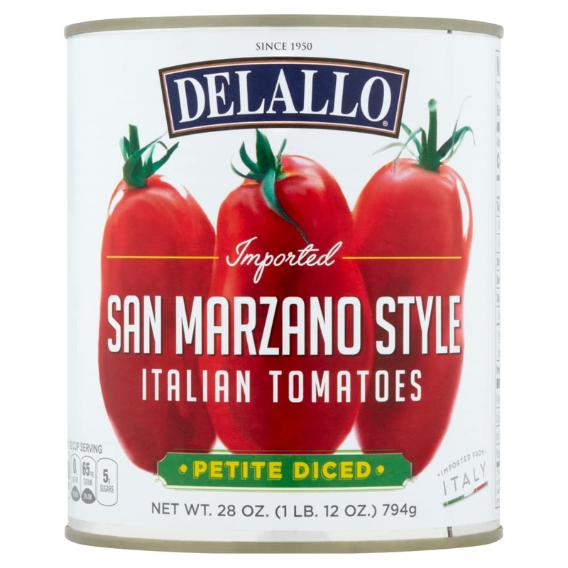 DeLallo San Marzano Style Diced Tomatoes, 28 Ounce Can, Italian