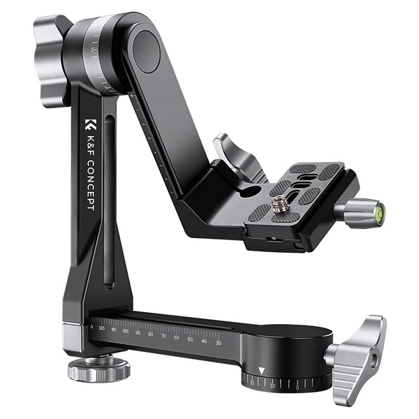 K&F Concept Upgraded Gimbal Tripod Head, Exclusive Lubricant, All-CNC Aluminum