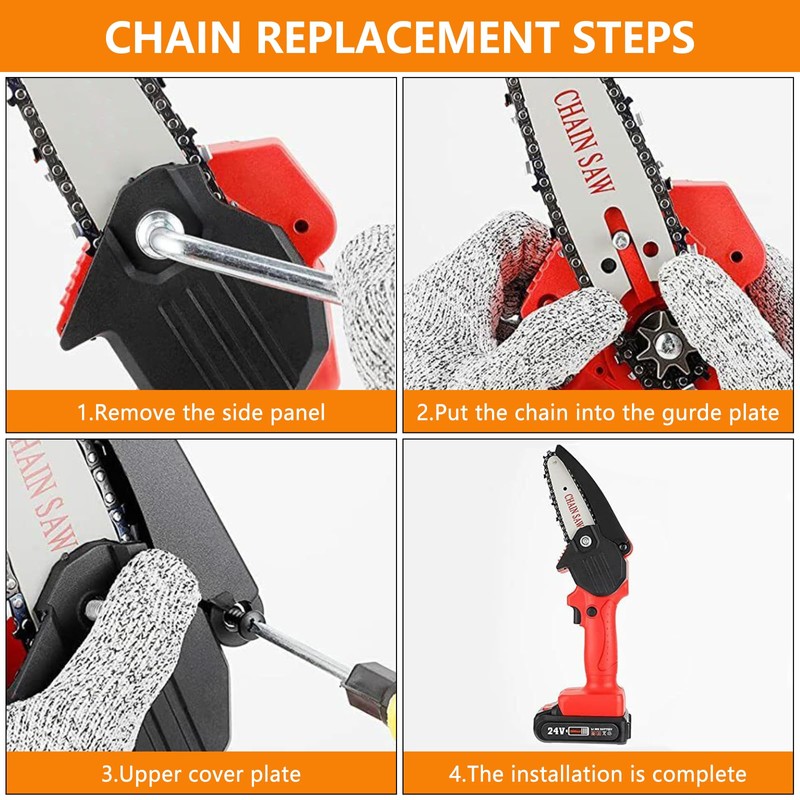 4 Pack Chainsaw Chain for 8 Inch Bar, 48 Drive