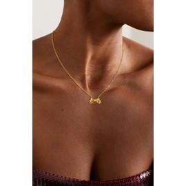Bow Necklace for Women Dainty 14K Gold Necklace Cute Bow Pendant Choker Chain Necklace Trendy Small Tiny Pearl Bowknot Butterfly Necklace for Women Fashion Jewelry (Gold-Bow Necklace)