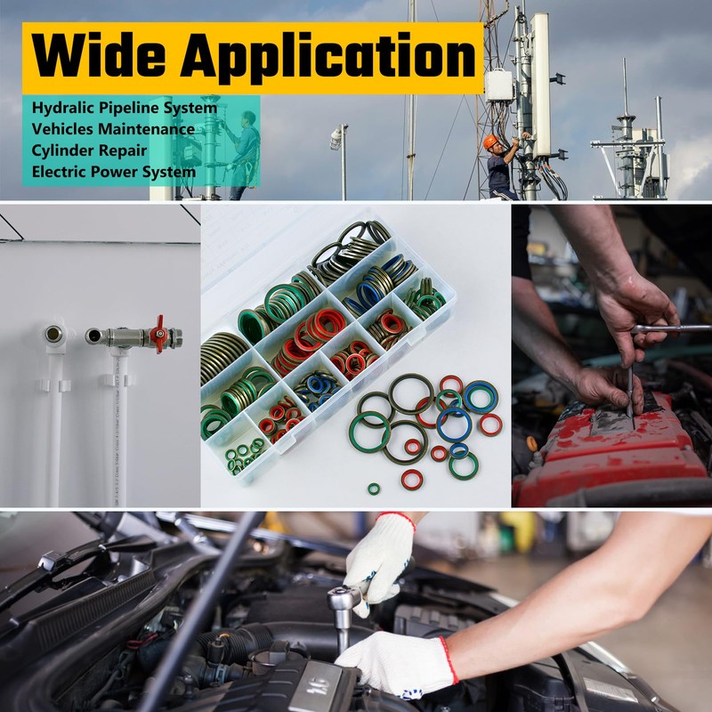 KOOTANS NBR kit de anillo de metal, 240Pcs