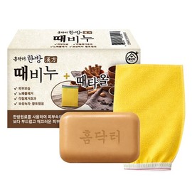Home Doctor Exfoliating Soap + Exfoliating Towel 130g Herbal Soap Exfoliation Skin Moisturizing / 홈닥터 때비누+때타올 130g 한방비누 각질제거 피부보습
