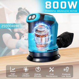 Random Orbit Sander for Makita 18v Battery(Tool Only),Brushless Motor 6 Variable Speed Orbital Hand Sander with Dust Collector for Woodworking Sanding and Polishing