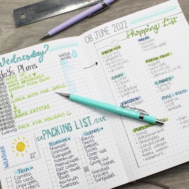 Pentel P205-97C Mechanical Automatic Pencil - Pastel Floral Range - Single + 12 Hi-Polymer HB 0.5mm Refill Leads + Z2-1N Eraser Refills Tube of 4 (Pastel Blue)