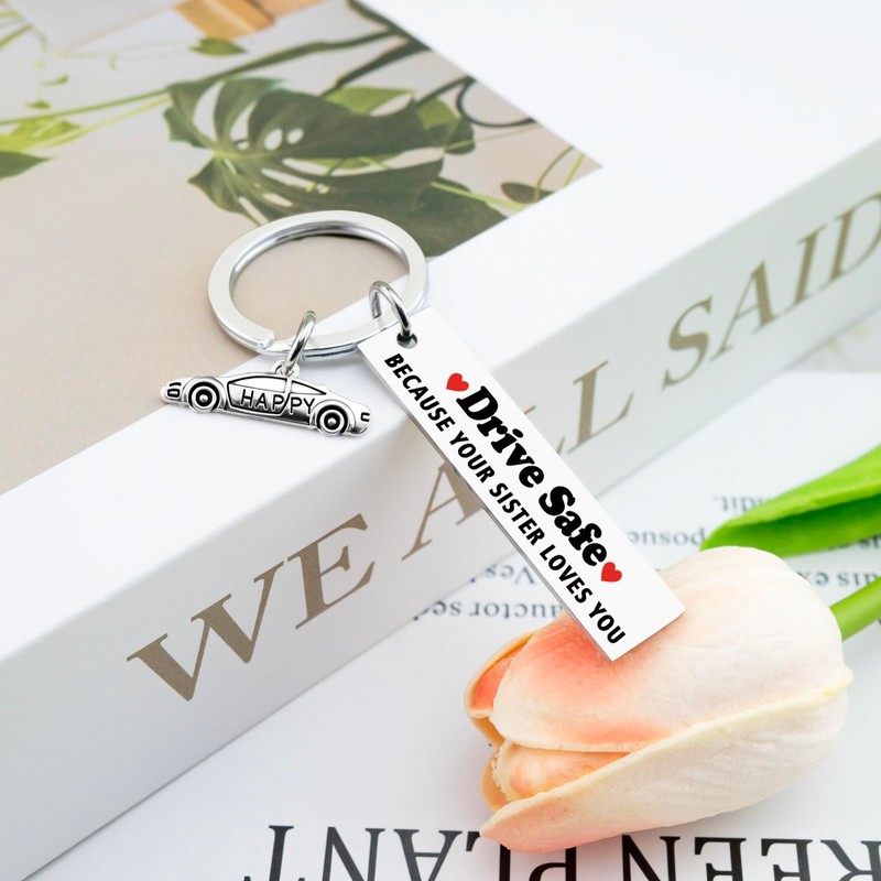 Drive Safe Keychain Best Birthday Gifts for Brother from Sisters