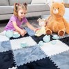 20pcs Plush Puzzle Foam Floor Mat, 11.8x11.8in Soft Interlocking Carpet