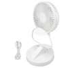 USB Desktop Fan Foldable Rechargeable Battery Makeup Mirror Function Bottom