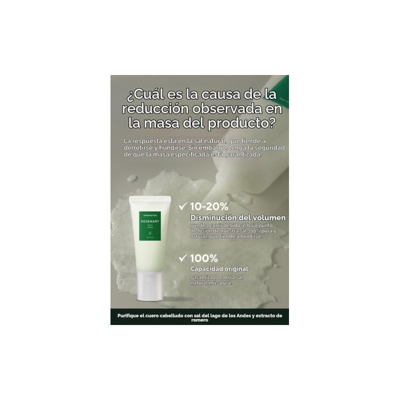 AROMATICA Exfoliante Capilar con Romero y Sal del Lago de