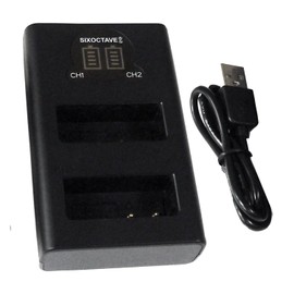 SIXOCTAVE Dual USB Rapid Compatible Charger for DMW-BLE9/DMW-BLG10/BP-DC15-BP-DC15-U/BP-DC15-E DMW-BTC9 DE-A99A Panasonic DC-G100DK DC-G100DK-DC-G100DW-K Lika C-LUX/D-LUX(Ty)p 109)/For cameras such as