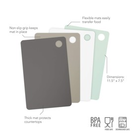 Tovolo Small Flexible Cutting Board Mats For Slicing, Cutting, Chopping & Food Meal Prep, Set of 4, Assorted (61-33597)