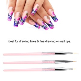 Nail Art Painting Pen, Nail Art Dotting Liner Brush Nail Liner Brush Herramientas De Dibujo,Herramienta Nail Art For Maquillaje Principiante(Rosado)