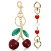 BIHRTC Cherry Bag Charm with Key Ring and Clip Cherry