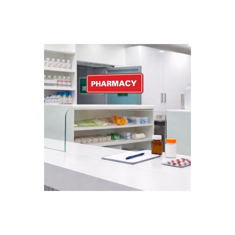 Signs ByLITA - Señal de farmacia estándar, Azul Marino/Blanco, Large