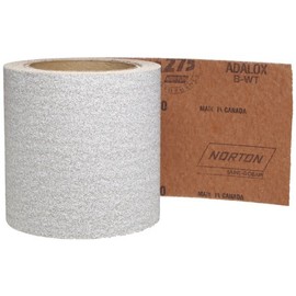 Norton A275 No-Fil Adalox Abrasive Roll, Paper Backing, Pressure Sensitive Adhesive, Aluminum Oxide, Waterproof, Roll 4-1/2" Width x 10yd Length, Grit 80 (Pack of 1)