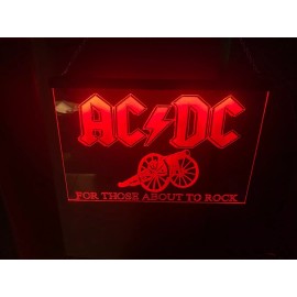 ac dc Led Neon Light Sign / Man Cave / Music / Heavy Metal / color changing