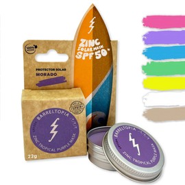 Barreltopia Surf Sun Stick - Sunblocker SPF 50 + Sun Cream - Premium Zinc Oxide Sunscreen Blocker Sun Cream - Suncream Stick - Zinc Stick Soul Surfer - Sunblocker Face and Lips (Purple)