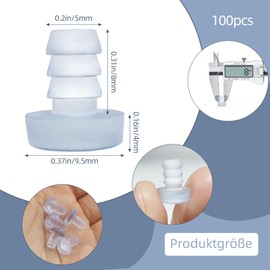 Glass Table Bumpers, 100 Pieces Soft Rubber Bumpers, Collision Proof Cabinet Door Bumpers for Patio Furniture, Cabinet Glass Table Tops, Fit 3/16" Holes