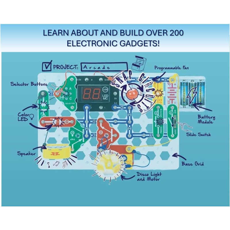 Snap Circuits “Arcade”, Electronics Exploration Kit, Stem Activities for Ages