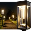 BITPOTT Bright Solar Pathway Lights Outdoor 2 Pack, 2-in-1 Warm&Cool