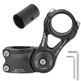 CYSKY Bike Stem Universal 31.8mm and 25.4mm Adjustable ± 90 Degree 90mm MTB Stem Bike Stem Riser Short Handlebar Stem for Mountain Bike Road Bike BMX City Bike Bicycle (90mm)